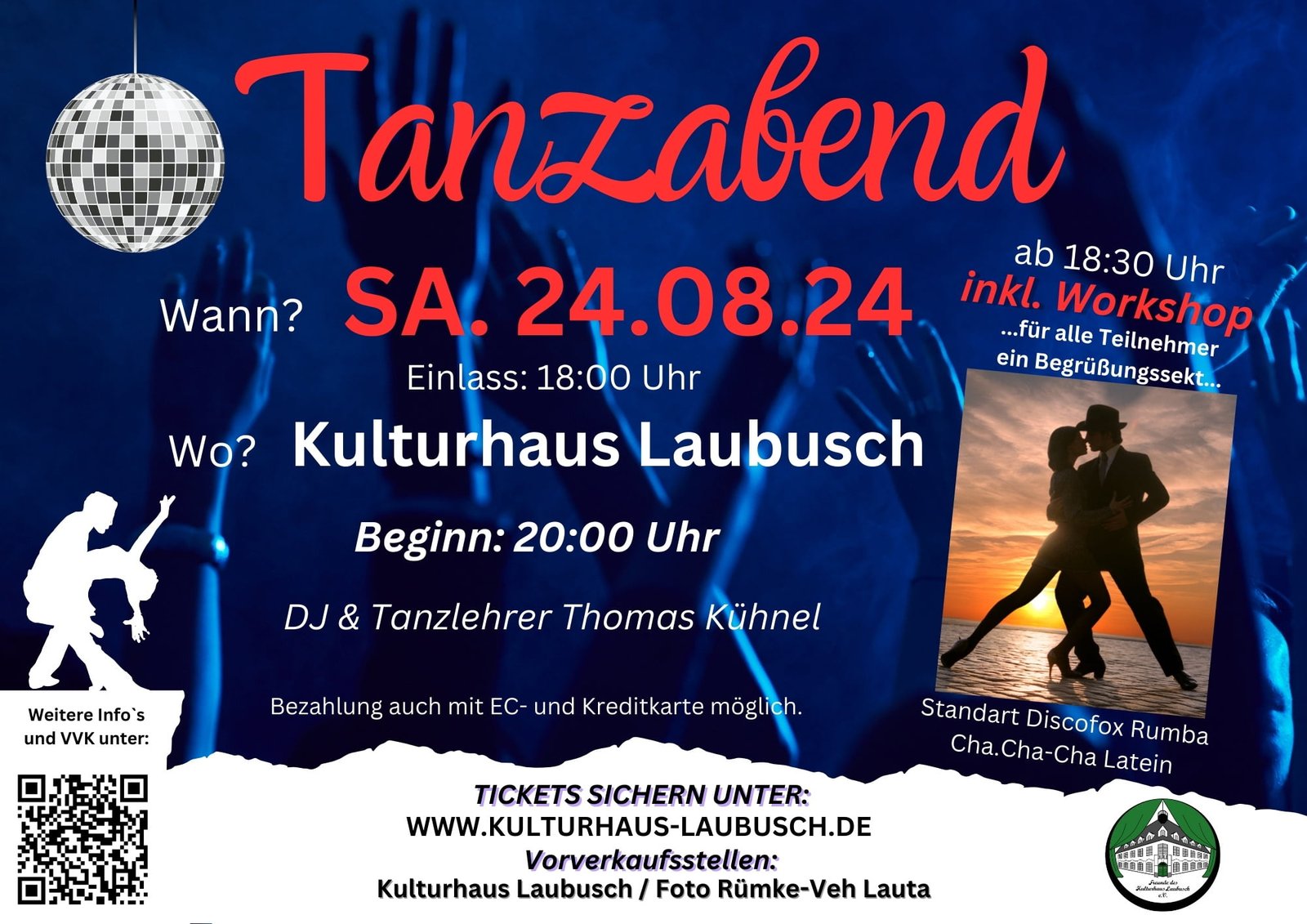 Sommernachts Ball im Kulturhaus Laubusch Veranstaltung am 24.08.2024